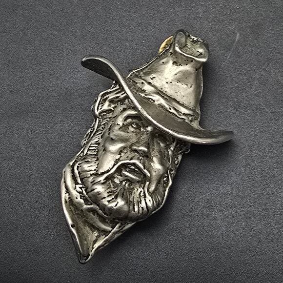 Western Cow Boy Pin Heavy Vintage Southern Man in Hat - Picture 1 of 6